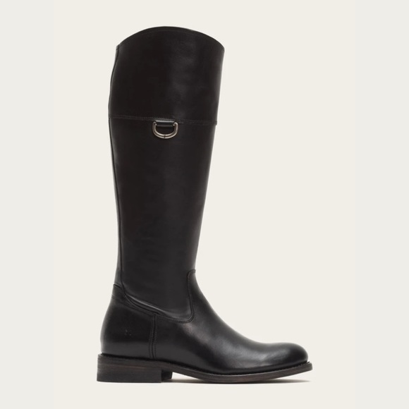 Frye black leather boot riding boots Jayden D Ring tall winter boot 6.5 - Picture 2 of 16